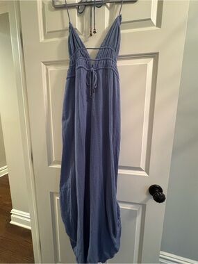 Free People Blue Halter Romper